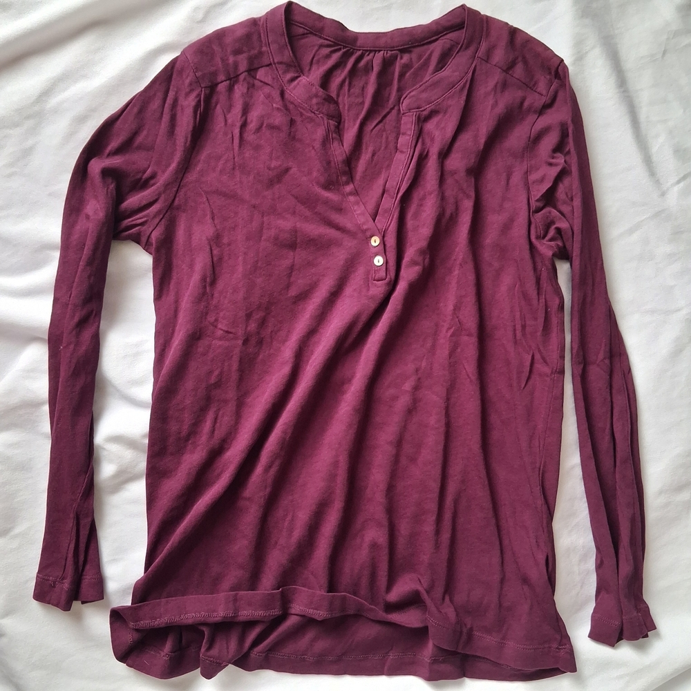 NWT Chaser Long Sleeve Burgundy Tee